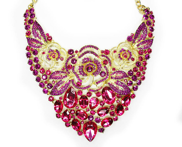 jewelry with bright crystals necklace luxury fashion - Photo, Image