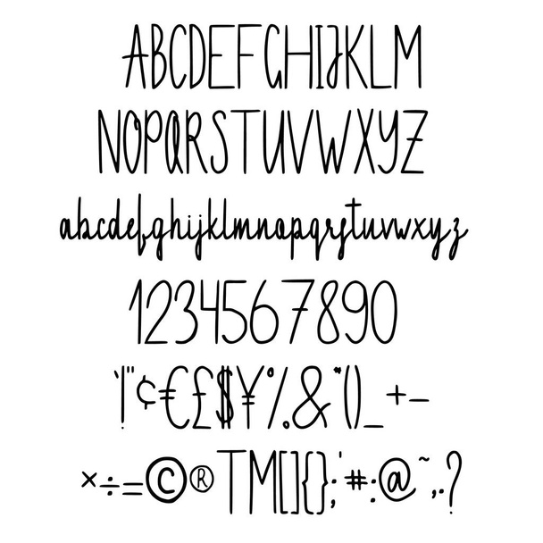 Alphabet in style technical drawing.  - Vector, Image