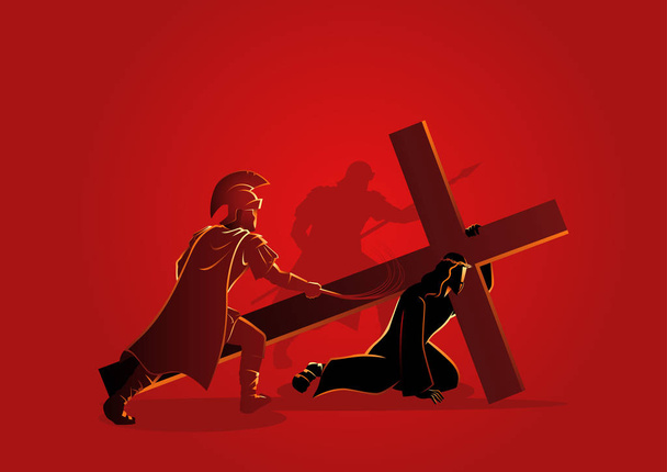 Jesús cae por primera vez
 - Vector, imagen