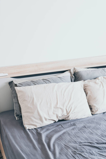 pillow on bed decoration in bedroom - Fotó, kép