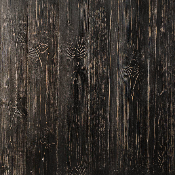Black wooden background. Blackboard. Grunge texture - Foto, Bild