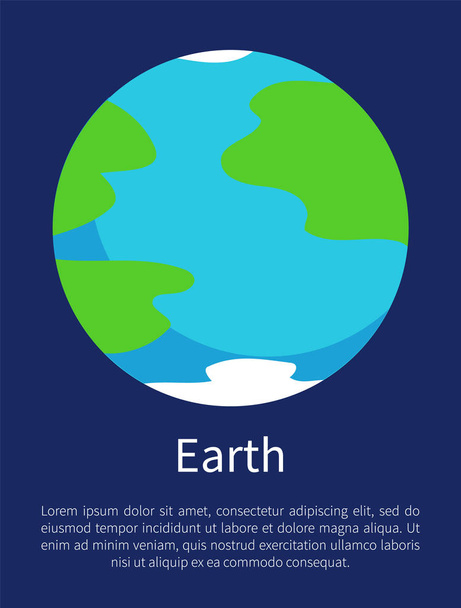 Blue Earth op informatieve Poster met voorbeeldtekst - Vector, afbeelding