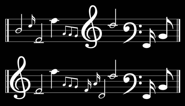 музична нотатка з різними музичними символами
 - Вектор, зображення