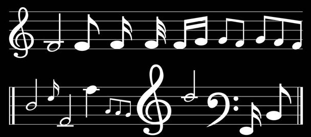 музична нотатка з різними музичними символами
 - Вектор, зображення
