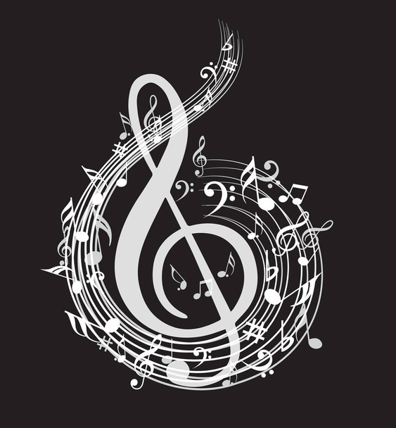 Music Note with different music Symbols - Vector, Image