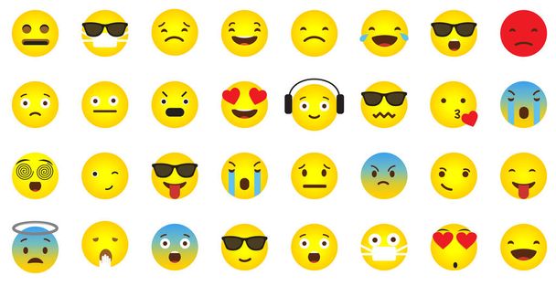 Emoji icon with emotional faces - Vector, Image