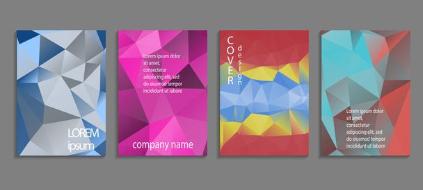 Minimal abstract vector low poly cover design template. Future geometric gradient background. Vector templates for placards, banners, flyers, presentations and reports - Vector, Image