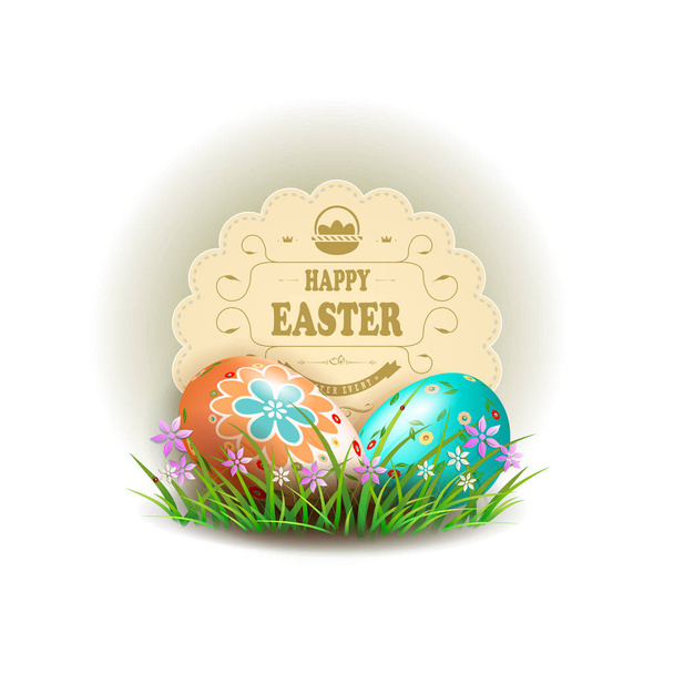 Element for design with Easter eggs - Vector, Image