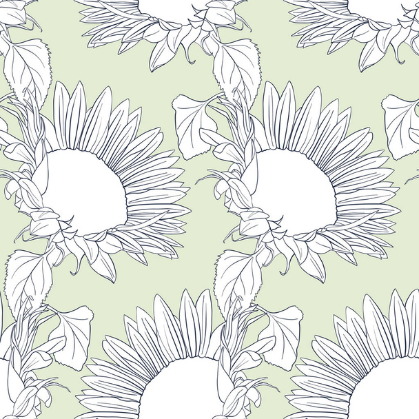 vector seamless pattern with flowers - Vektor, Bild