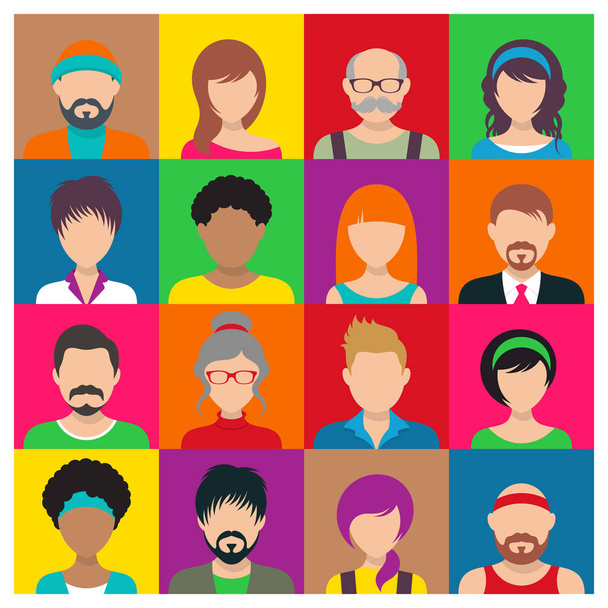 Vektor emberek avatar ikonok - Vektor, kép
