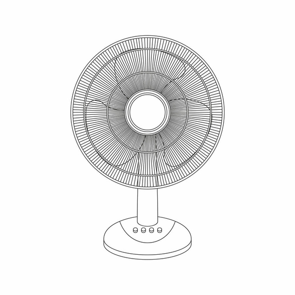 Настільний вентилятор, тонкий стиль лінії. ізольовані на білому фоні
 - Вектор, зображення