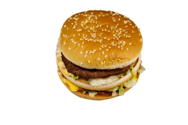 Grand hamburger isolé sur fond blanc - Photo, image