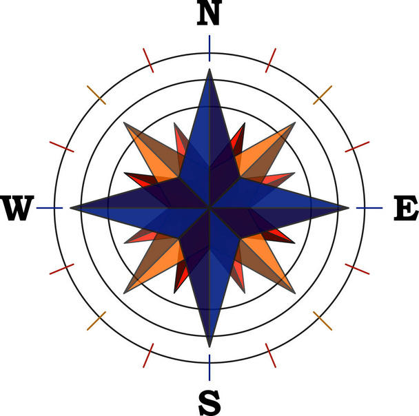 Μια πυξίδα με τα κύρια σημεία του ορίζοντα - διάνυσμα - Διάνυσμα, εικόνα