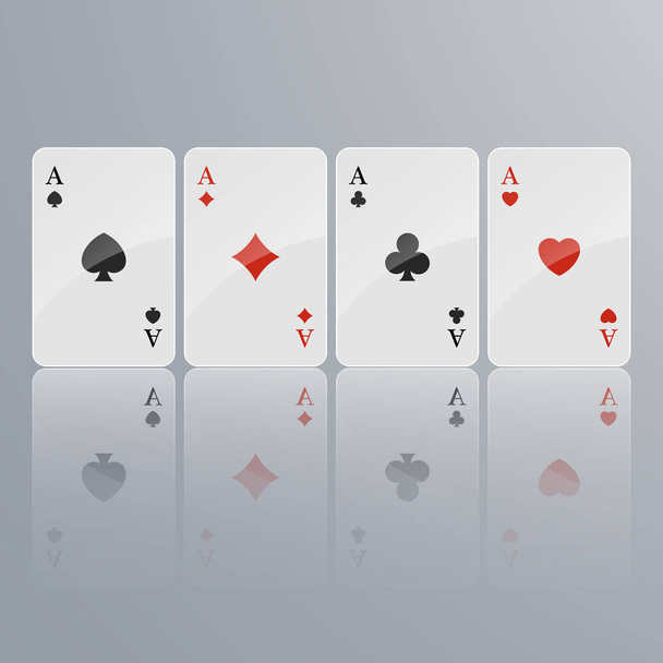 Playing cards falling on light background. isometric and 3D. Vector illustration. - Wektor, obraz