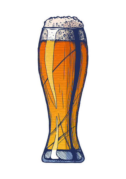 Weizen Beer glass - Διάνυσμα, εικόνα