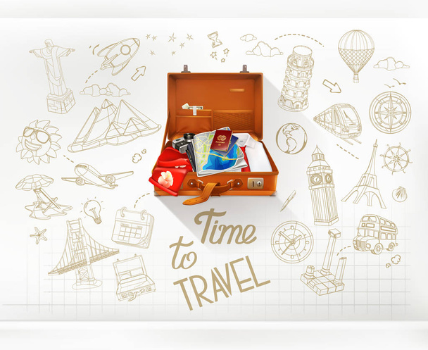 Time to Travel, infographics vector - Vector, afbeelding