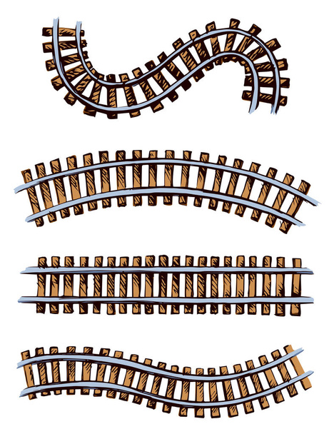 Spoorweg. Vector tekening - Vector, afbeelding