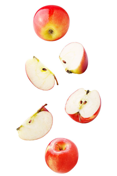 Falling apple isolated on white background - Фото, зображення
