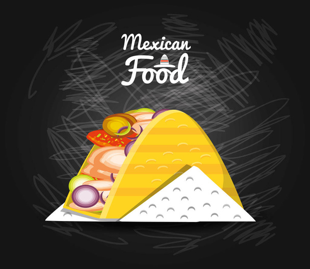 mexican traditional food taco - Vector, Image