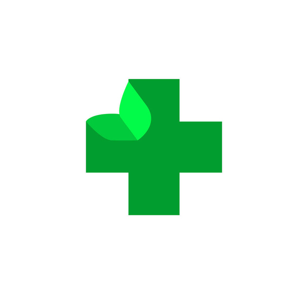 Logo krzyż zdrowia. Logo dla kliniki, firma farmaceutyczna. Logo lekarza rodzinnego, pierwszej pomocy. Zdrowia i gabinet medyczny. Wektor izolowany na białym tle - Wektor, obraz