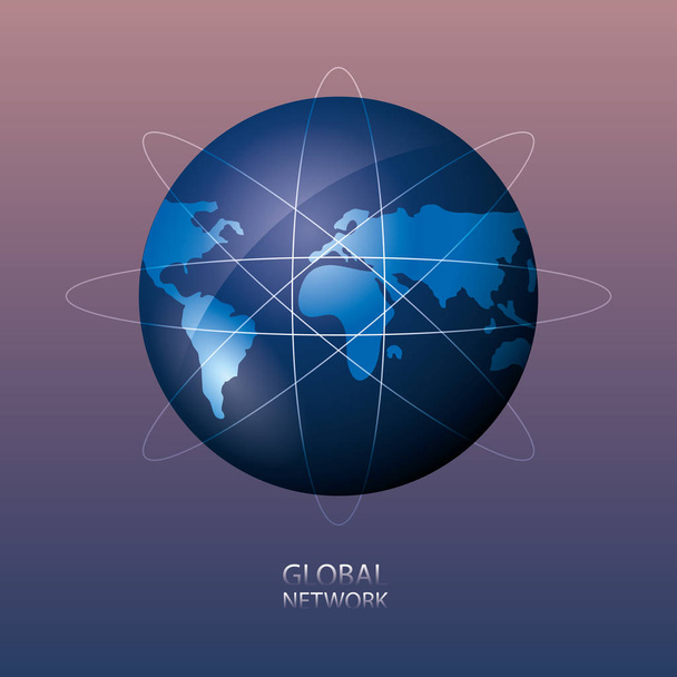 koncepcja projektowa globalnej sieci - Wektor, obraz