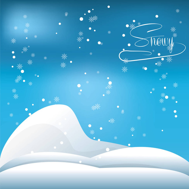 雪とアルプスのデザイン  - ベクター画像