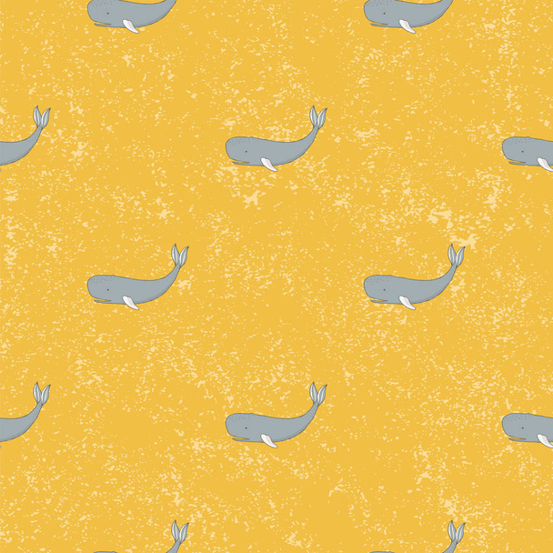 Seamless pattern whales background. - Vector, Image