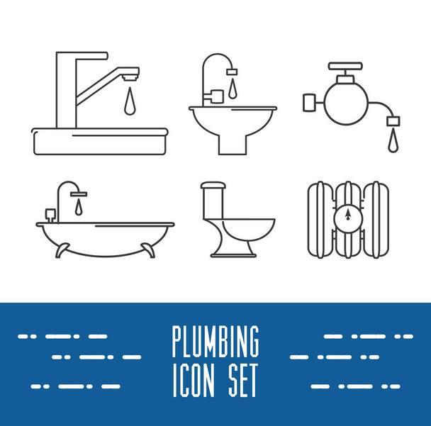 set plat icône salle de bain design
 - Vecteur, image