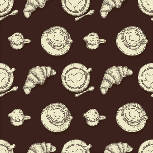 pattern coffee shop graphic design background objects - ベクター画像