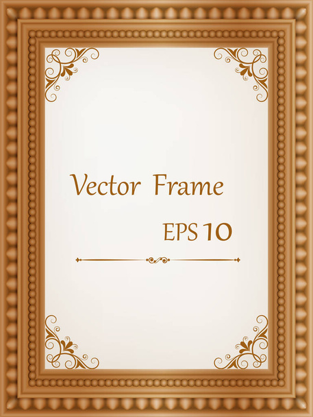 vintage wood frame - Wektor, obraz