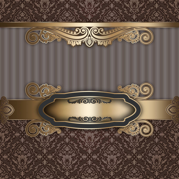 Decorative luxury background with golden frame. - Foto, afbeelding