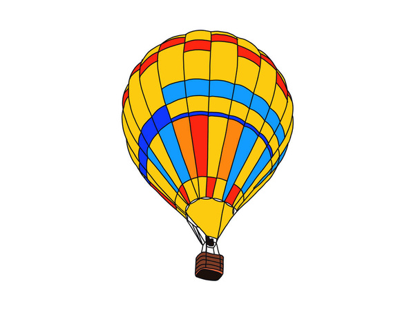 αερόστατο θερμού αέρα απομονωμένο σε λευκό φόντο. - Φωτογραφία, εικόνα