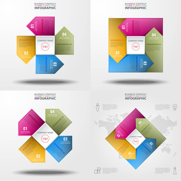 Set of Business Infographics design template illustration - Vector, Image