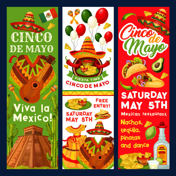 Cinco de Mayo Mexican vector fiesta invitation - Wektor, obraz