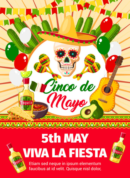 Biglietto d'invito vettoriale messicano Cinco de Mayo
 - Vettoriali, immagini