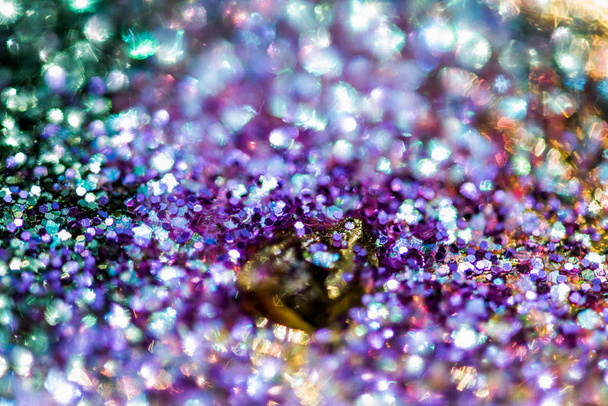 Bokeh golden glitter texture Colorfull Blurred abstract backgrou - Photo, Image