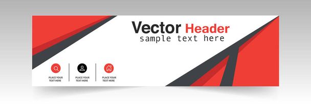 Modern Black Red Header Design Background Vector Image - Vector, Image