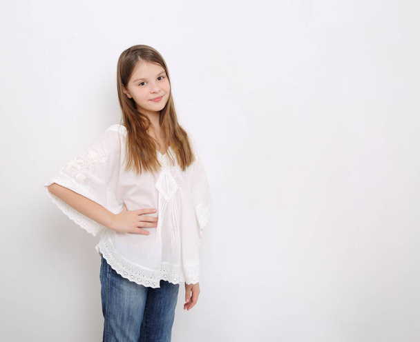 Studio image of lovely emotional caucasian teen girl - Fotografie, Obrázek