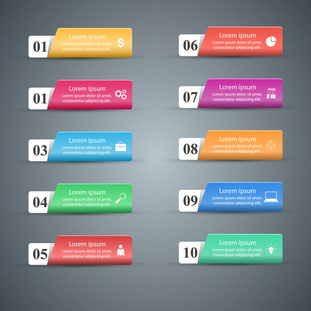 Infographic design. List of 10 items. - Vector, Image