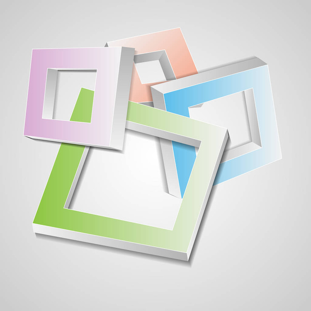 The vector 3d squares.Soft colors - Vector, afbeelding