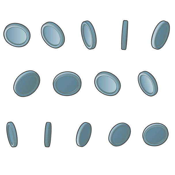 Coin Rotate Sprite Sheet - Vector, Image