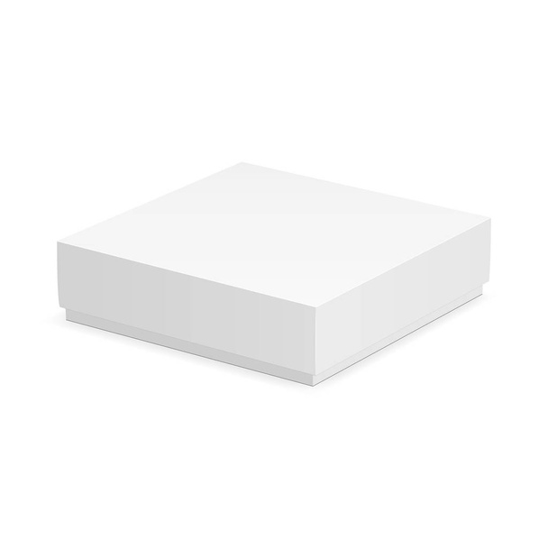 Blank square box mockup with closed lid - Vector, Imagen
