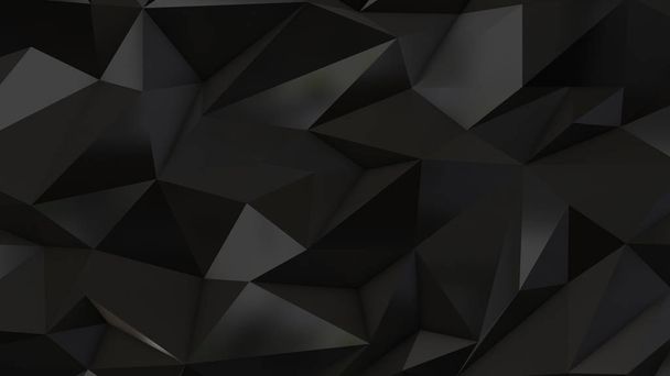 Black abstract low poly triangle background - Photo, Image