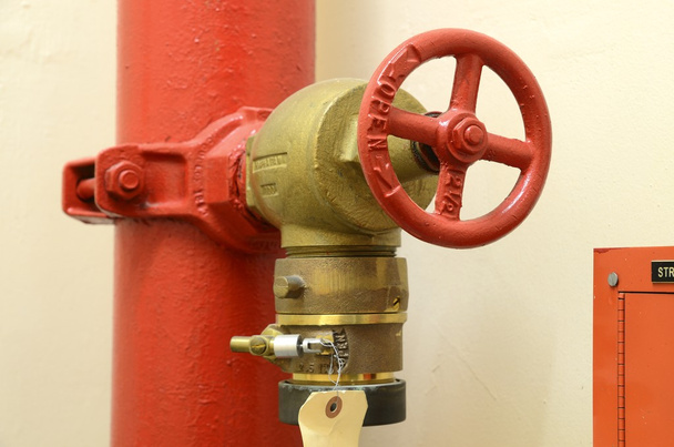 High pressure fire hose valve concept of fire safety and emergency - Photo, Image