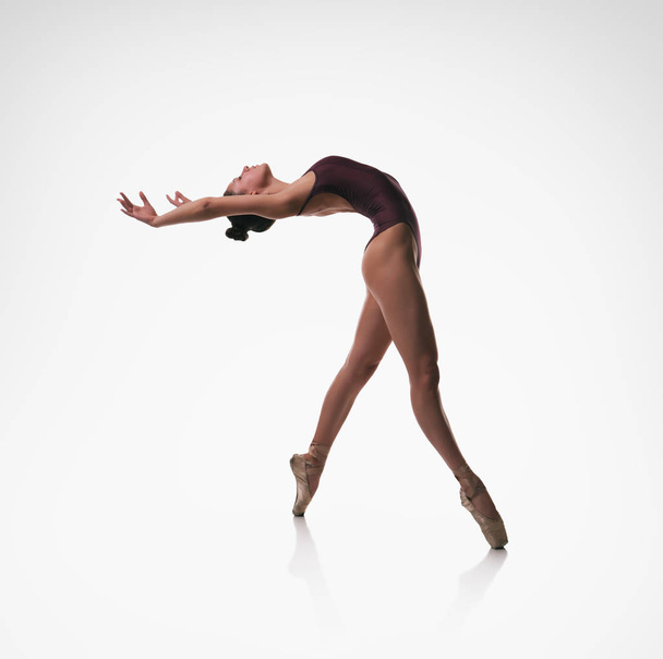Ballerina in Spitzenschuhen tanzt  - Foto, Bild