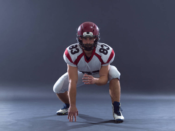 American football player getting ready before starting - Photo, Image