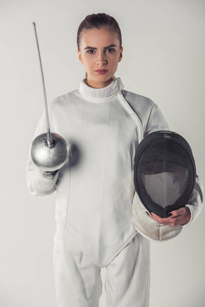 Attractive female fencer - 写真・画像