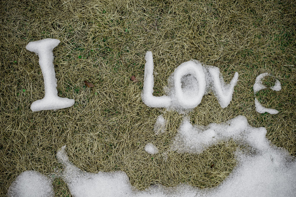 I Love. Message made of snow. - Photo, Image