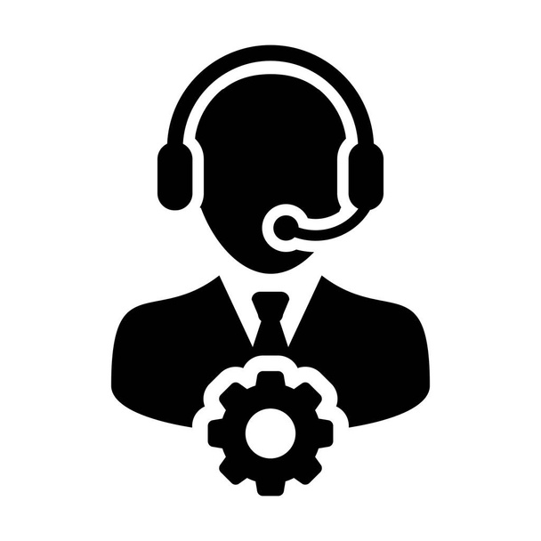 Icono de servicio Vector Male Operator Person Profile Avatar
 - Vector, imagen