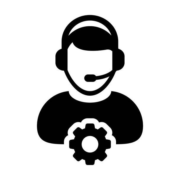 Icono de servicio Vector Male Operator Person Profile Avatar
 - Vector, Imagen